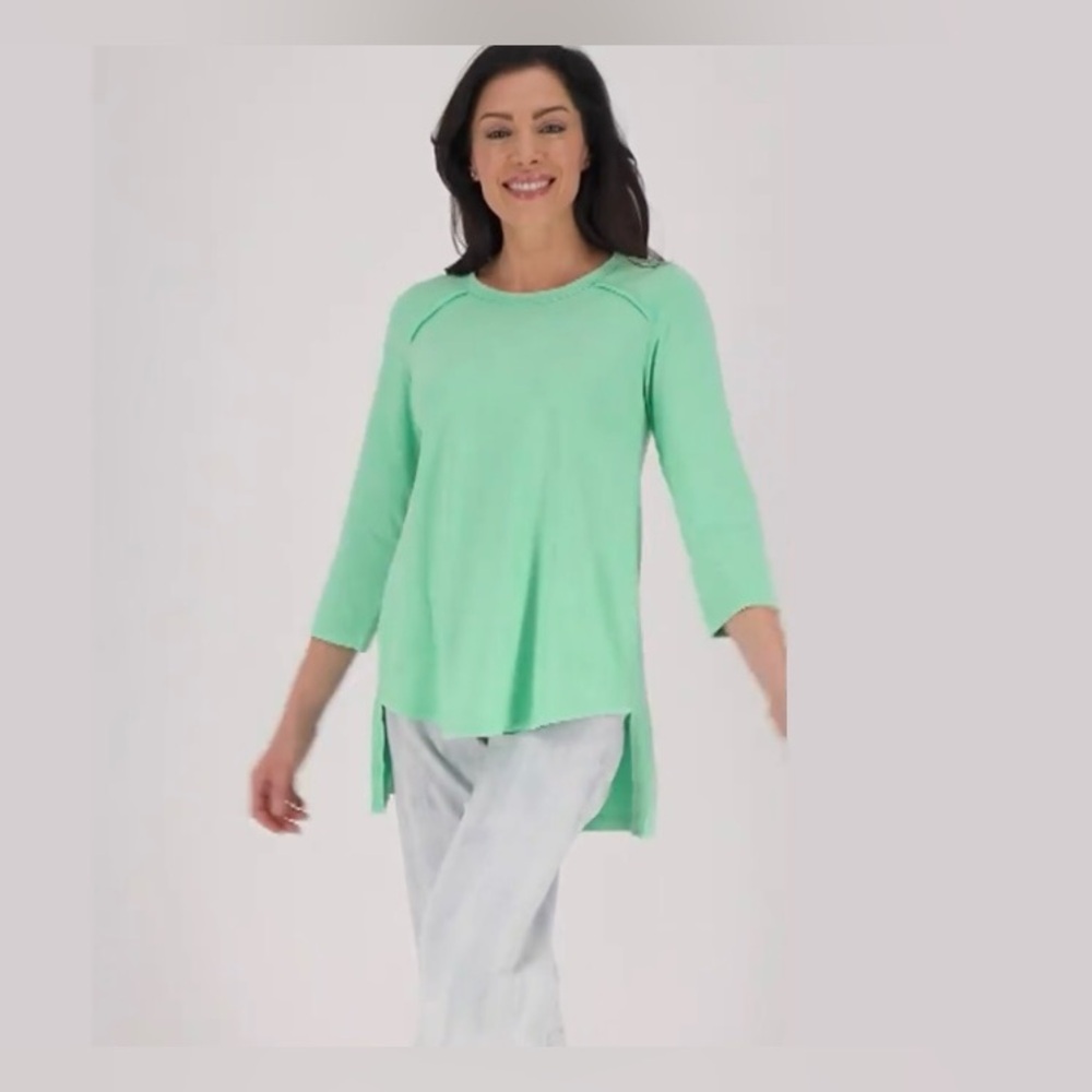 LOGO Faded Cotton Hi-Low Hem Top NWT